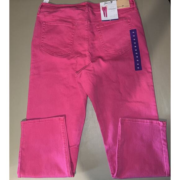 Seven 7 Slim Straight Jean Women’s Size 16 Pink - Picture 4 of 5
